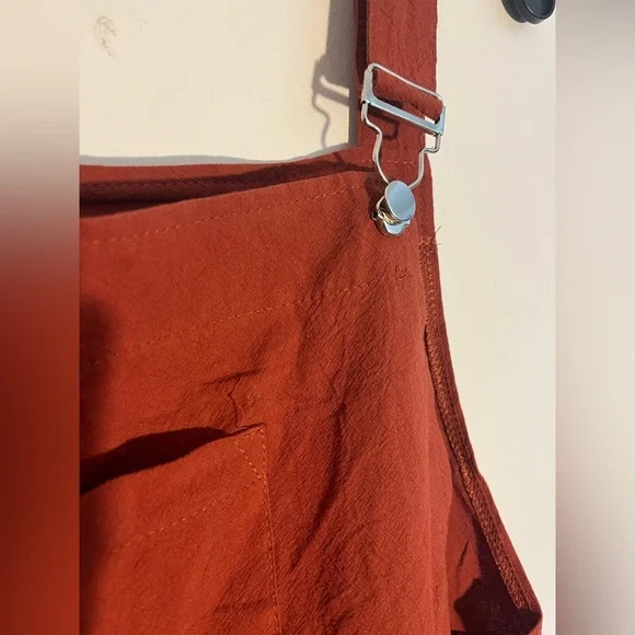 Womens Bib Overalls Adjustable Strap Drawstring Cotton Linen Jumpsuits - Picture 6 of 7